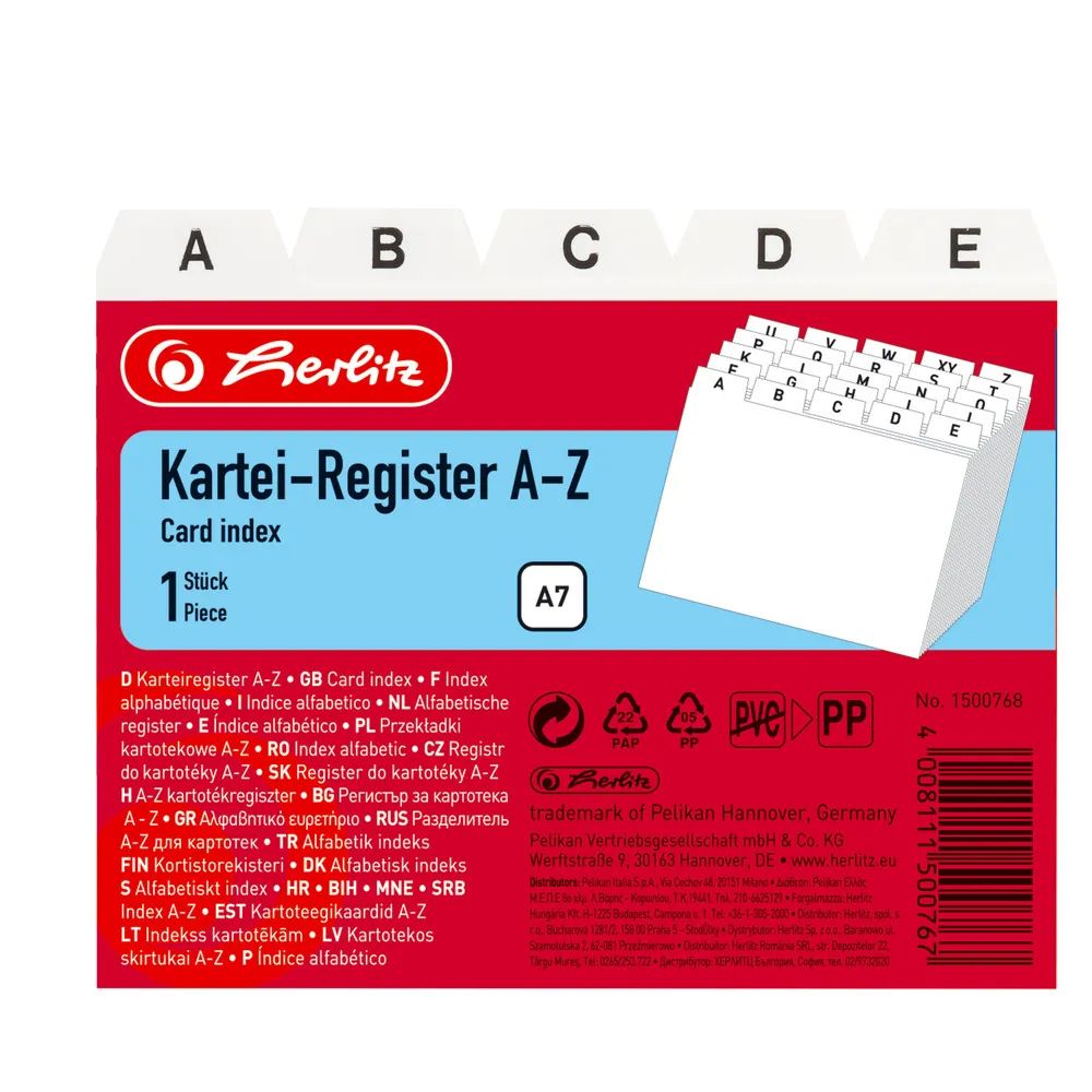 herlitz Karteiregister, A7, A-Z, weiß