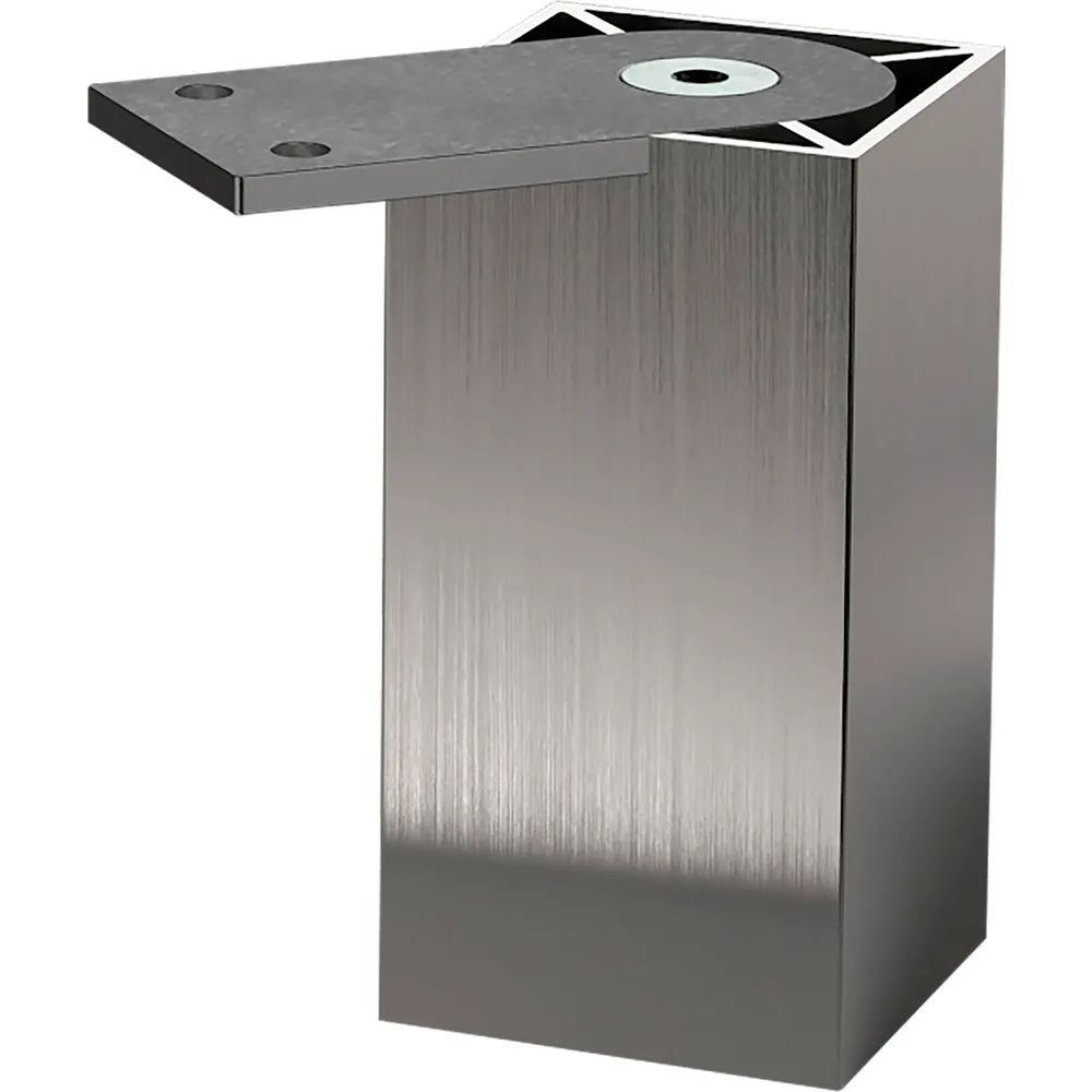 Ebb Beschlagtechnik GmbH Beschlagtechnik Sockelfuß Capri 50 150 mm Aluminium Edelstahl-Effekt