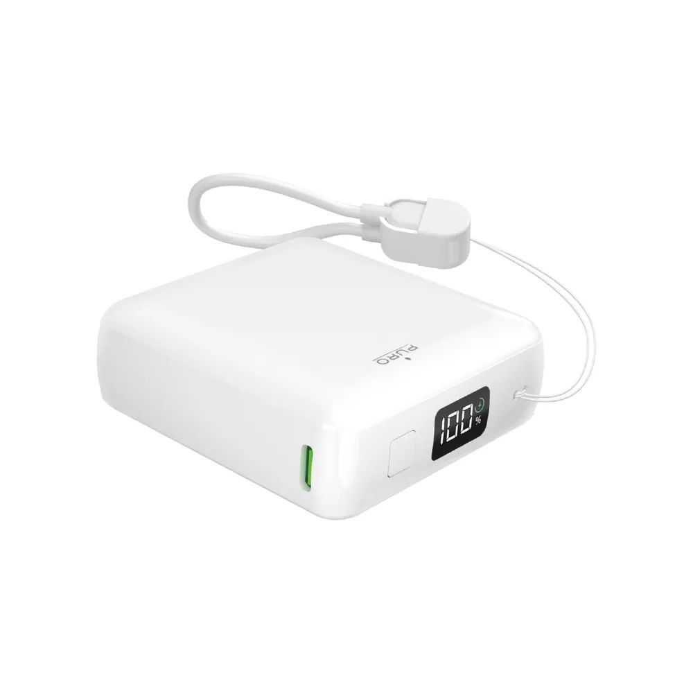PURO Powerbank 20W PD, 10.000 mAh, 1x USB-A und 1x USB-C PD weiss