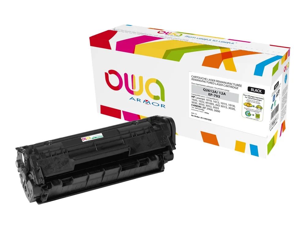 Armor OWA - Schwarz - kompatibel - wiederaufbereitet - Tonerpatrone (Alternative zu: HP Q2612A)