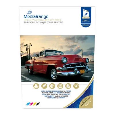 Media Range MediaRange DIN A3 Fotopapier für Tintenstrahldrucker hochglänzend 200g 1x50
