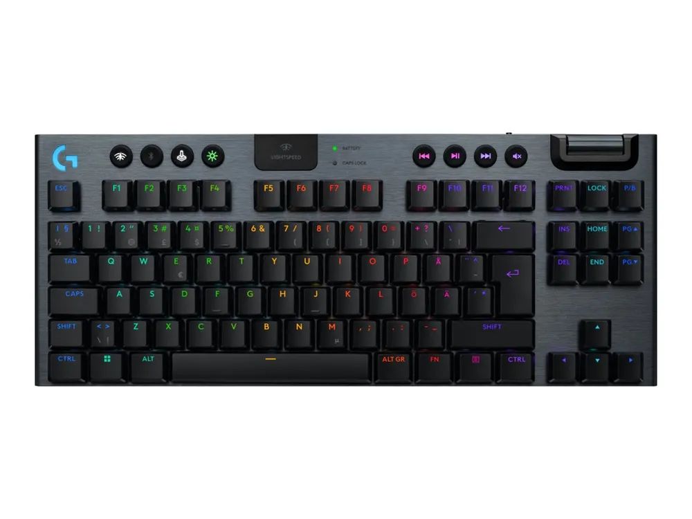 Logitech G G915 X - Tastatur - LIGHTSPEED - TKL - Hintergrundbeleuchtung - kabellos - Bluetooth 5.0, 2.4 GHz, USB - QWERTY - Nordisch (Dänisch/Finnisch/Norwegisch/Schwedisch)
