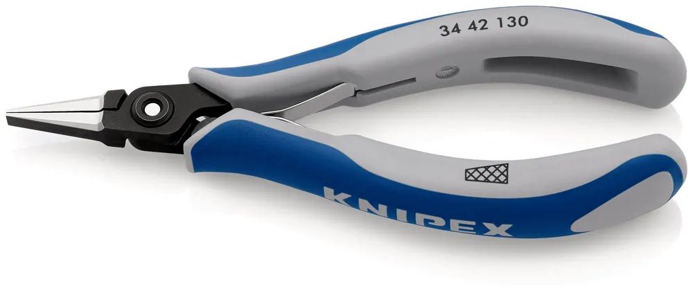 KNIPEX Präzisions-Elektronik-Greifzange mit Mehrkomponenten-Hüllen brüniert 130 mm