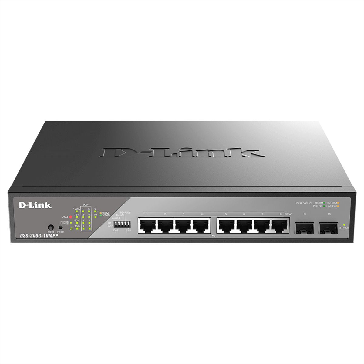D-Link DSS 200G-10MPP - Switch - managed - 8 x 10/100/1000 (PoE)
