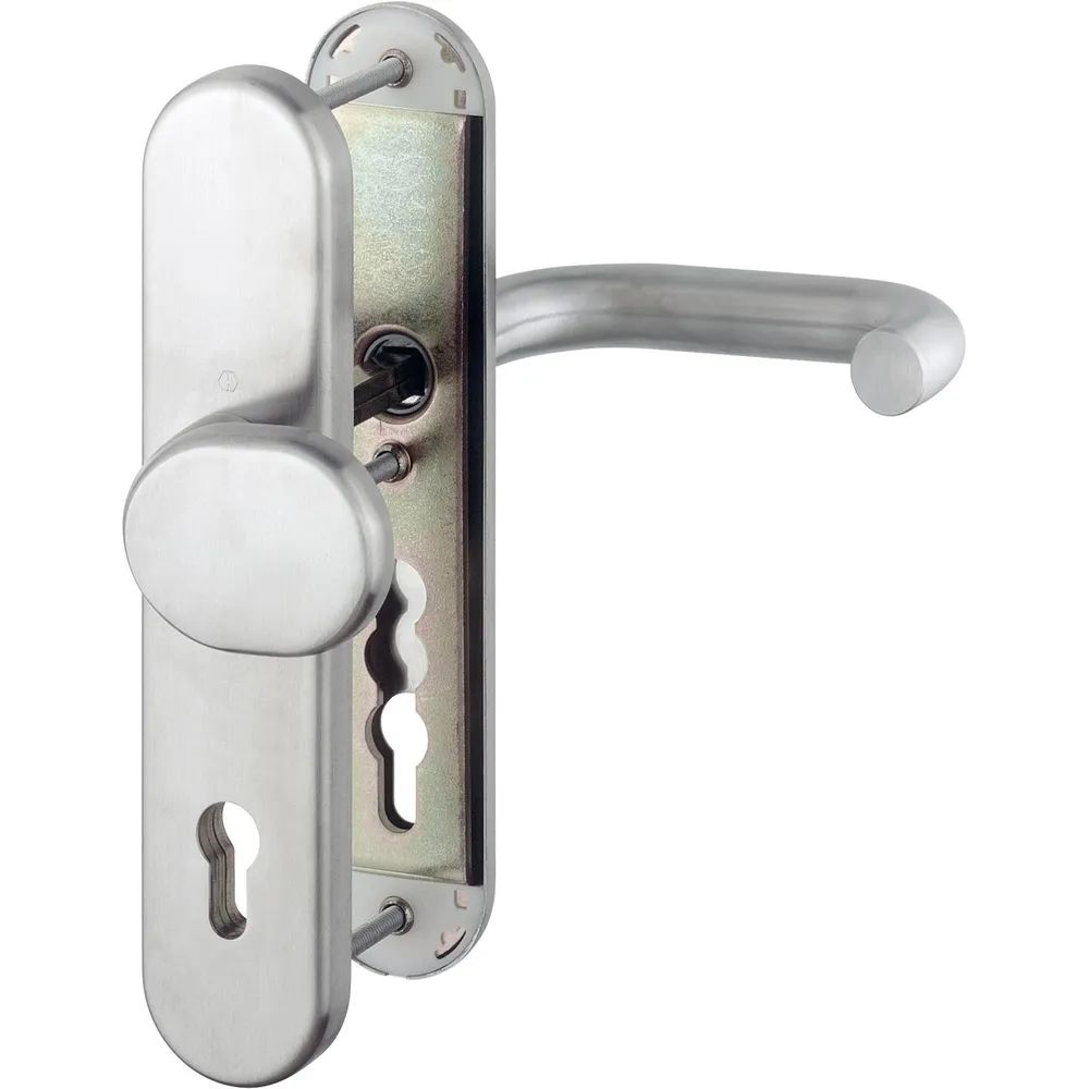 Hoppe SH-Wechselgarnitur PARIS auf LS PZ92, 67-77, SST 8, ohne Kzs., Edelstahl matt