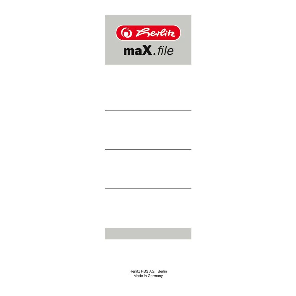 herlitz Ordnerrückenschild maX.file, selbstklebend, 8 cm, weiß, 50 Stück