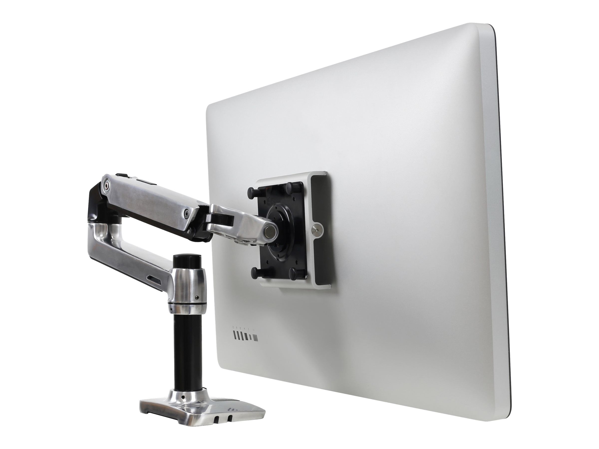 Ergotron LX - Befestigungskit (Gelenkarm, Spannbefestigung für Tisch, Erweiterungsadapter, Befestigung für Kabeldurchgang, 7"-Säule) - für LCD-Display - Polished Aluminum - Bildschirmgröße: bis zu 86,4 cm (bis zu 34 Zoll)