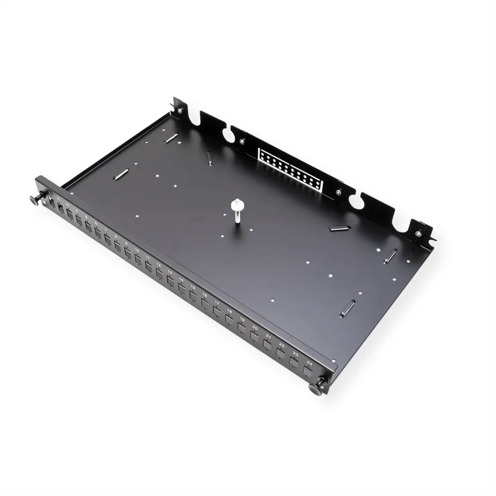 VALUE 19-Zoll-Spleißbox leer 1 HE, ausziehbar, 24x SC SX / LC DX