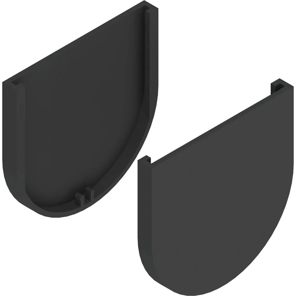 SOLIDO 100 Abdeckkappen-Set Glas Punktbefestigung rund schwarz