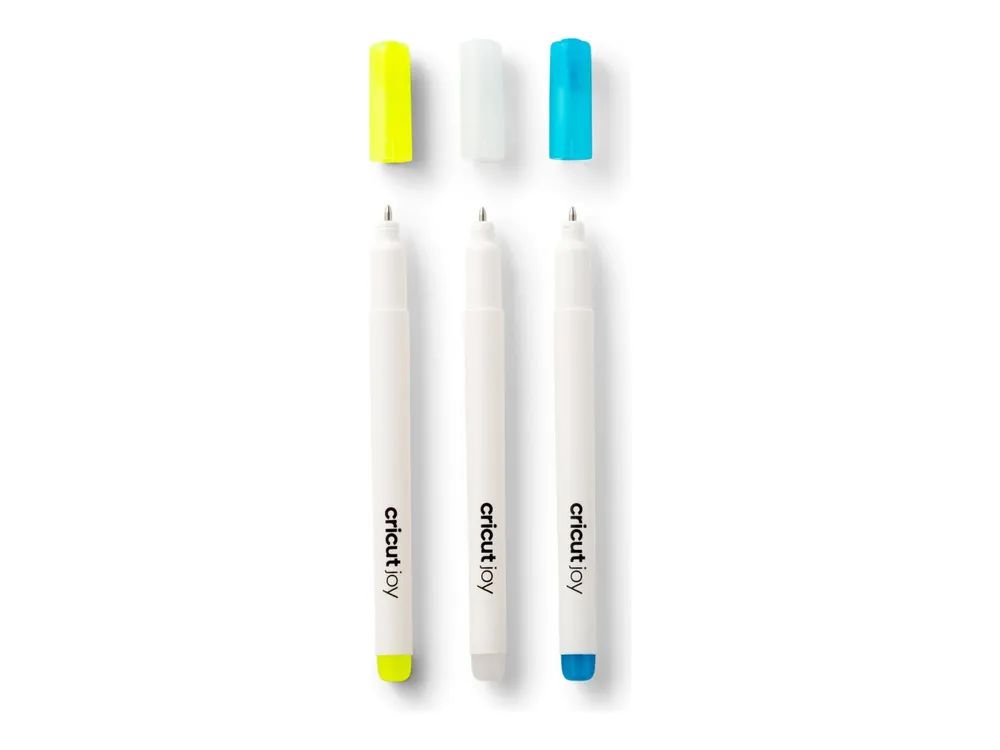 Cricut Joy - Tintenroller - Gelb, Weiß, Blau - Dunkel - Geltinte - 1 mm (Packung mit 3)
