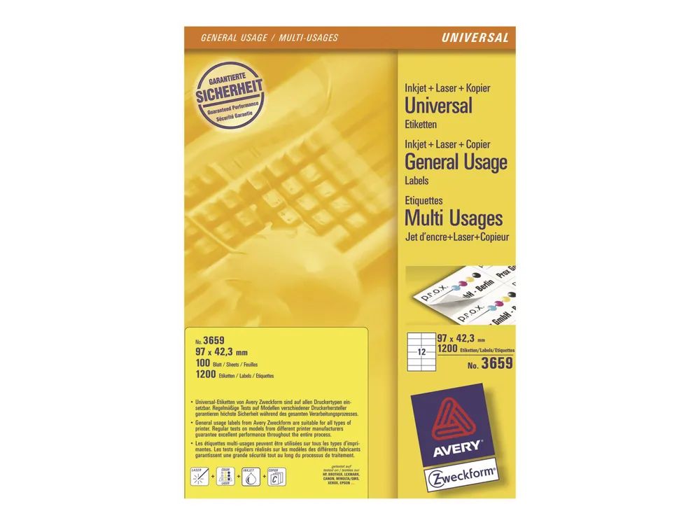 Avery Zweckform Avery - Mehrzwecketiketten - 1200 Etikett(en) - 97 x 42.3 mm