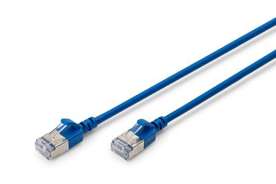 DIGITUS CAT 6A F-FTP Slim Patchkabel, 1m, Blau