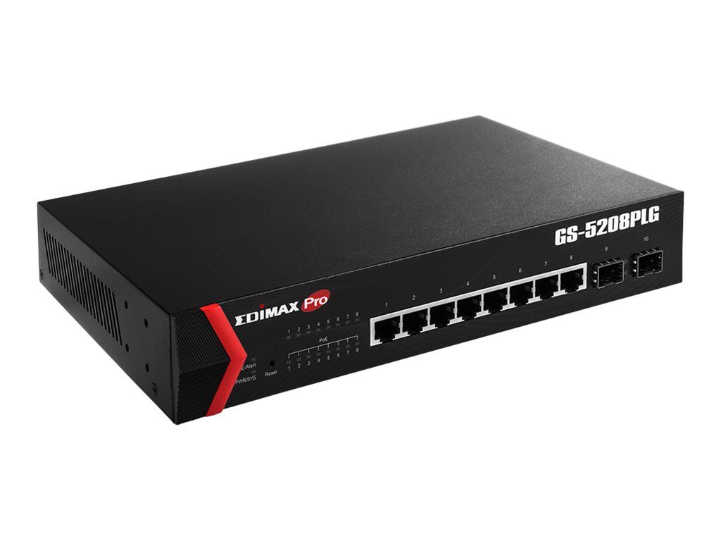 Edimax Pro GS-5208PLG V2 - Switch - Smart - 8 x 10/100/1000 (PoE+)