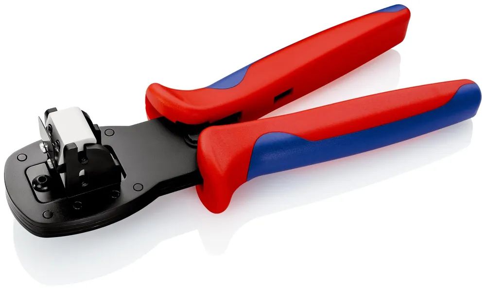 KNIPEX Crimpzange für Miniaturstecker Parallelcrimp mit Mehrkomponenten-Hüllen brüniert 190 mm