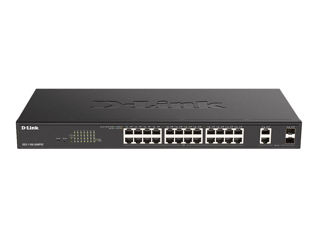 D-Link DGS 1100-26MPV2 - Switch - Smart - 24 x 10/100/1000 (PoE+)