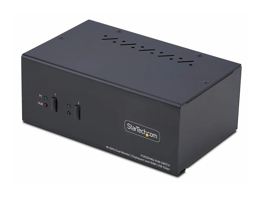 StarTech.com 2-Port Dual-Monitor DisplayPort en HDMI KVM Switch, 4K 60Hz