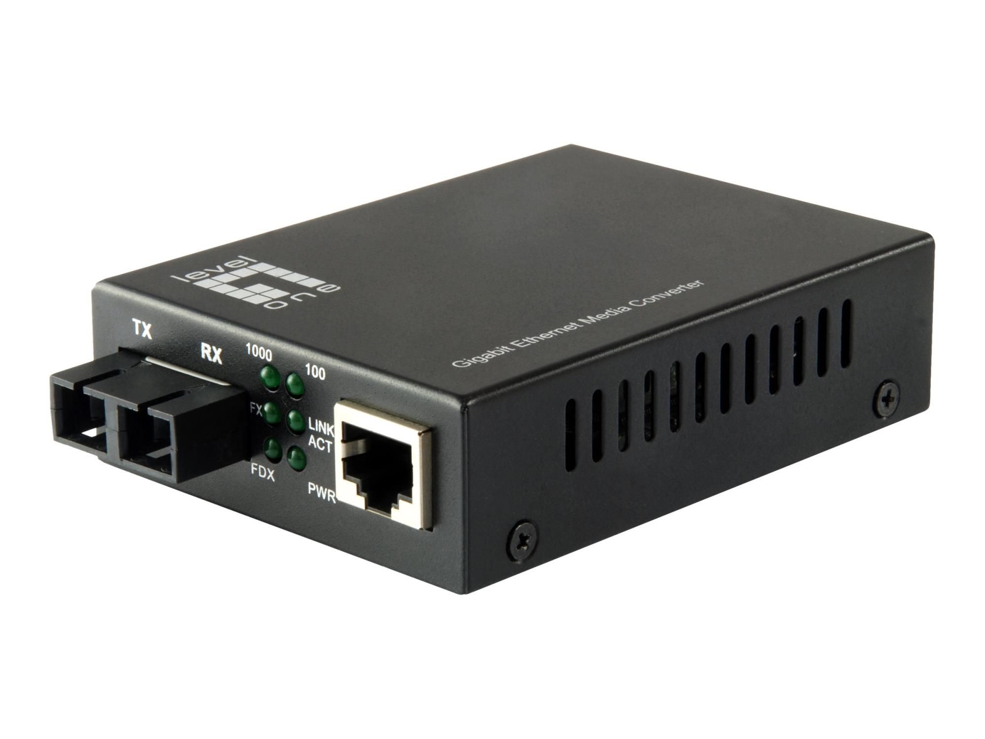 LevelOne GVT-2002 - Medienkonverter - GigE - 10Base-T, 1000Base-SX, 100Base-TX, 1000Base-T