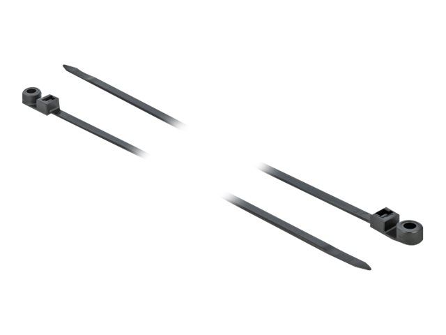 Delock Cable Tie with Fastening Eyelet - Kabelbinder - 40 cm - Schwarz (Packung mit 10)