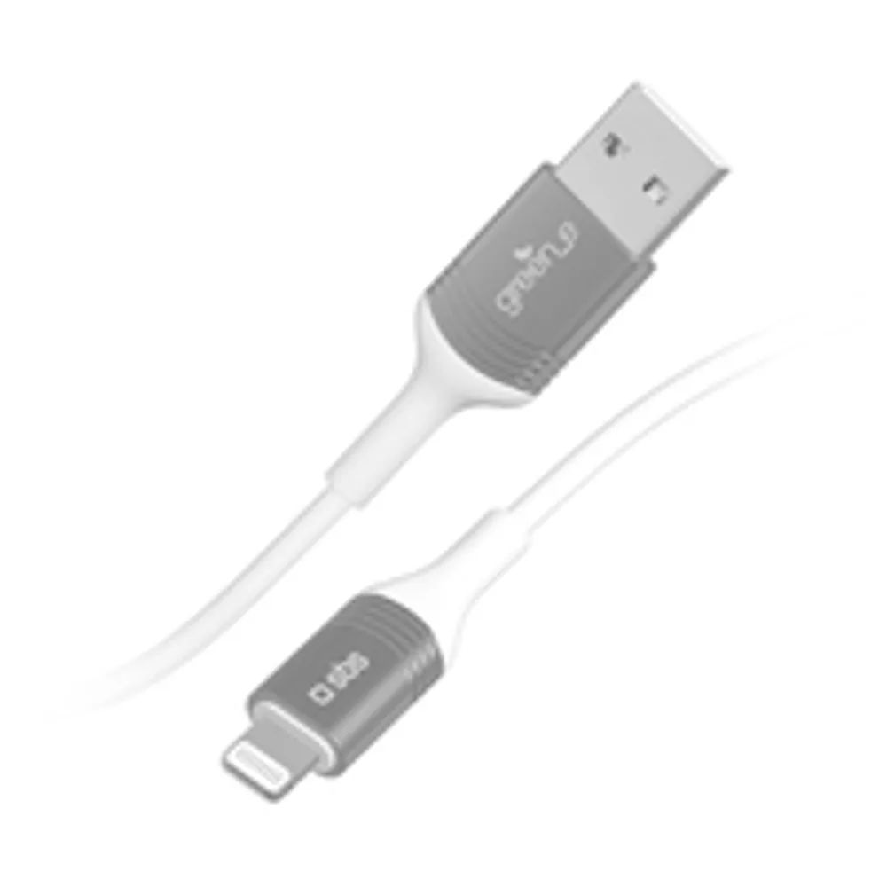 SBS GRECABLEUSBIP589W - 1,2 m - Lightning - USB A - Männlich - Männlich - Silber - Weiß