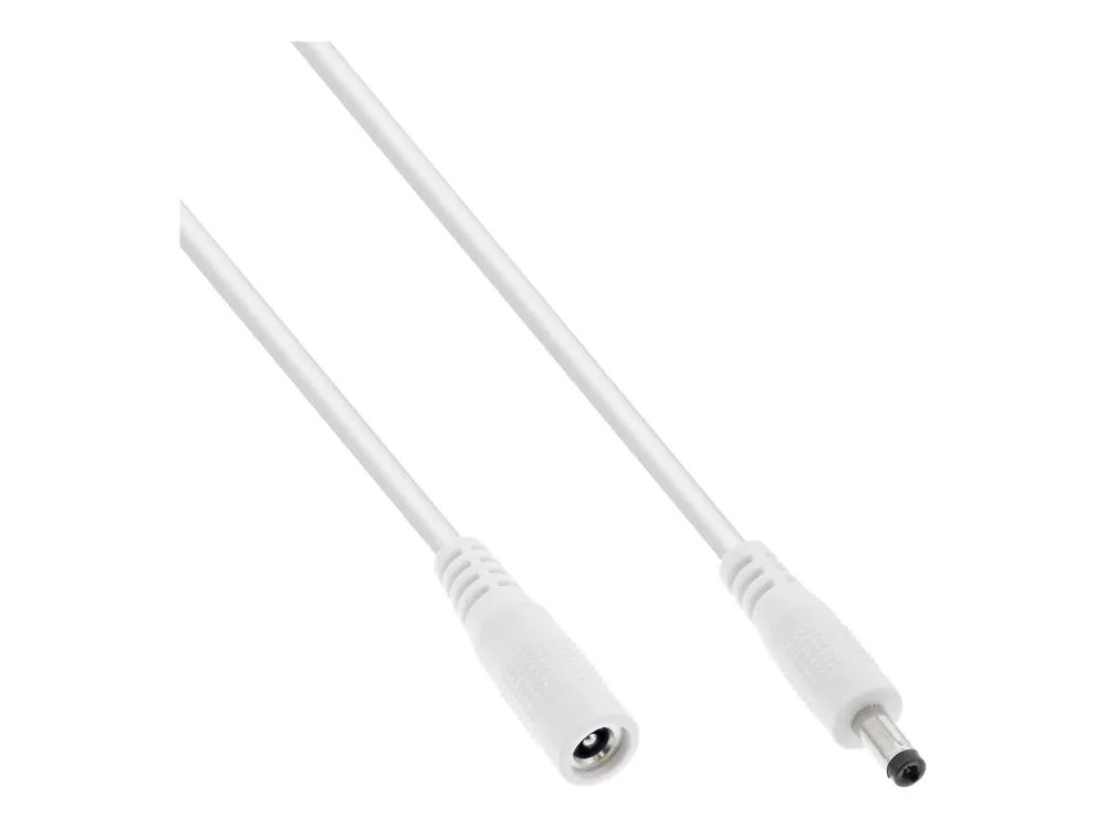 InLine DC Verlängerungskabel - DC Stecker/Buchse 4,0x1,7mm - AWG 18 - weiß 0,5m