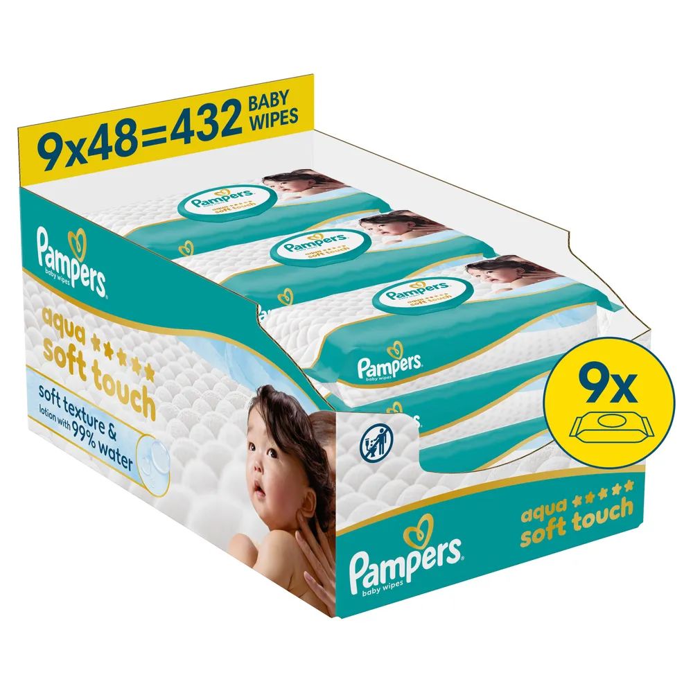 Pampers Feuchte Tücher Aqua Soft touch 9x
