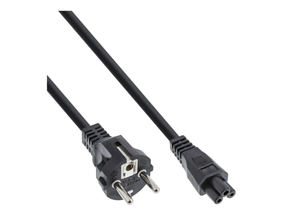 InLine Netzkabel für Notebook - 3pol C5 Kupplung - schwarz - 3m