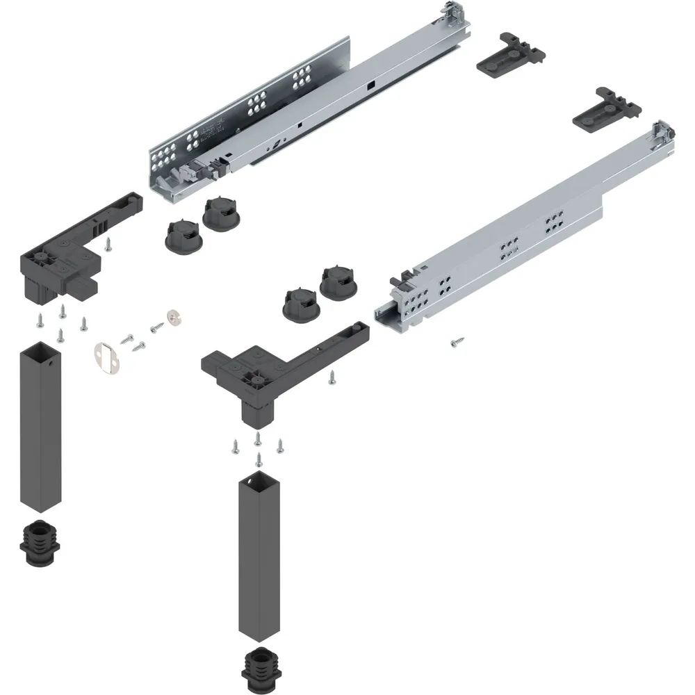 BLUM Sockelbeschlag SPACE STEP Set, NL 410 mm, Kunststoff/Stahl oriongrau matt