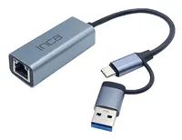 INCA Adapter IUTP-01TX Ethernet> USB und Typ C Anschluss - Adapter - Digital/Daten