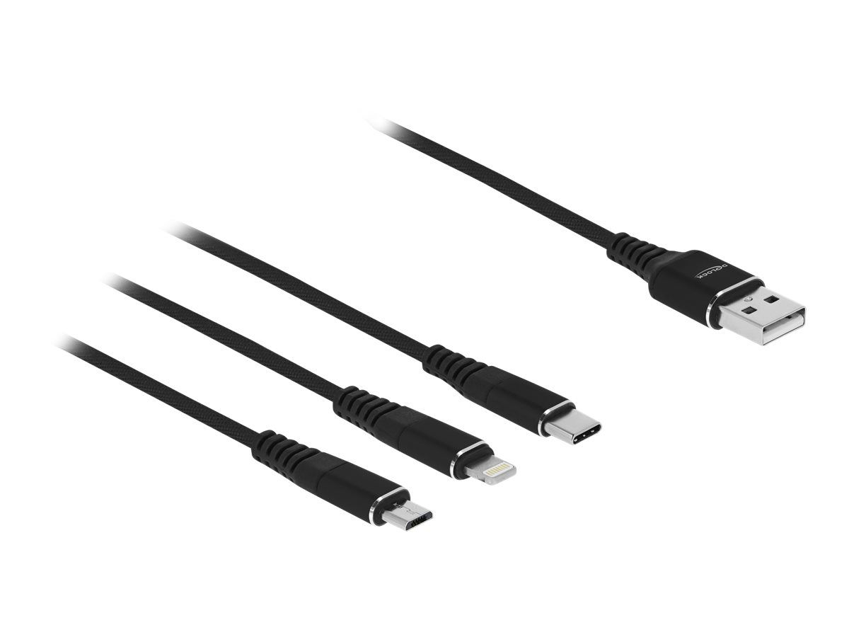 Delock Lightning-Kabel, nur zum Aufladen - USB männlich zu Micro-USB Typ B, Lightning, USB-C männlich