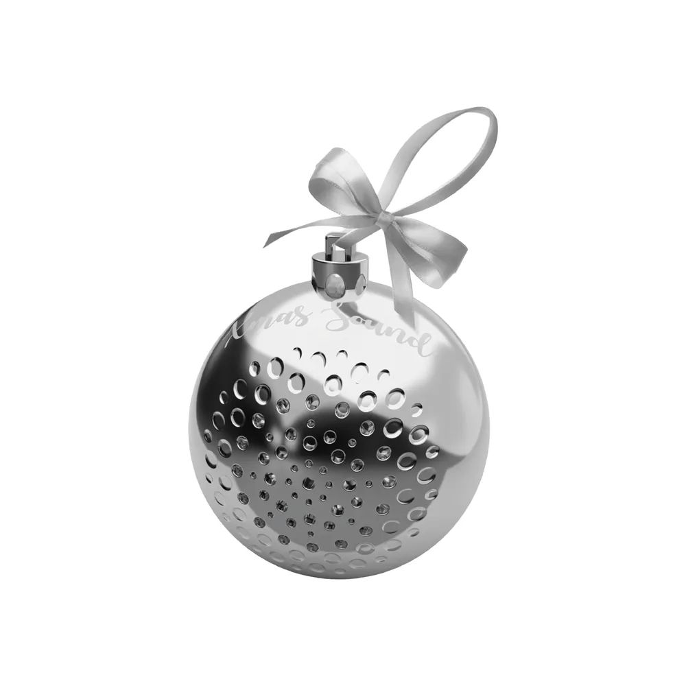 MUSIC HERO XMAS SOUND Bluetooth Lautsprecher Christbaumkugel silber