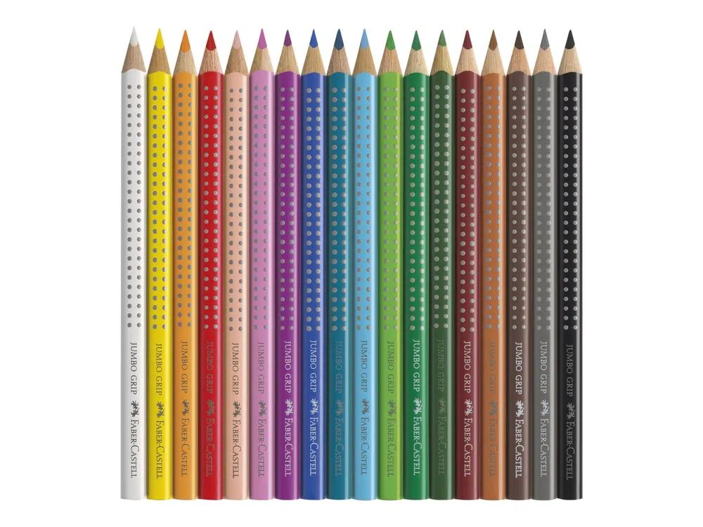 FABER-CASTELL Jumbo GRIP - Farbstift - leuchtende Farben, sortiert - 3.8 mm (Packung mit 16)