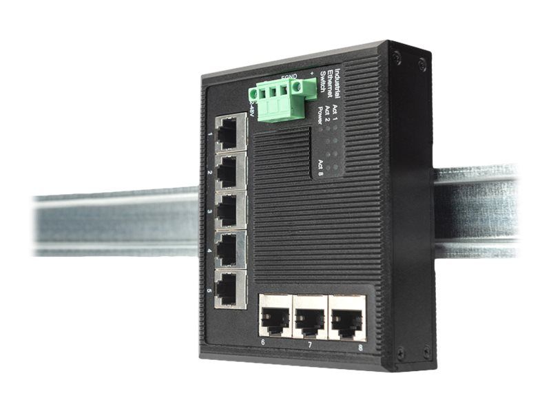 DIGITUS 5 Port Gigabit Ethernet Netzwerk Switch Switch, Flat, Industrial, Unmanaged