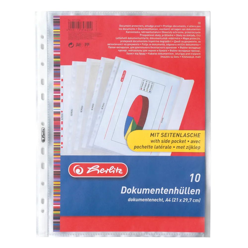 herlitz Dokumentenhülle A4 genarbt 10er Packung