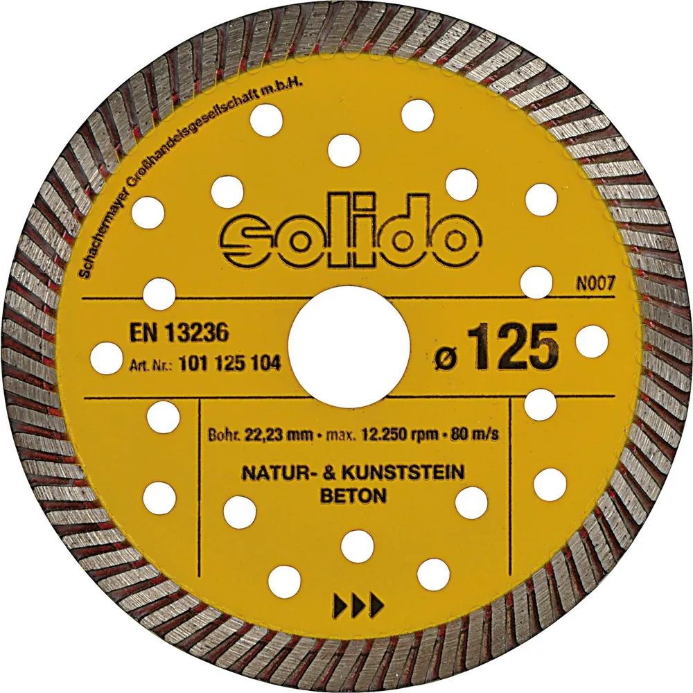 SOLIDO Diamant Trennscheibe 125 x 2.2 mm Beton Stein Baustellenmaterial