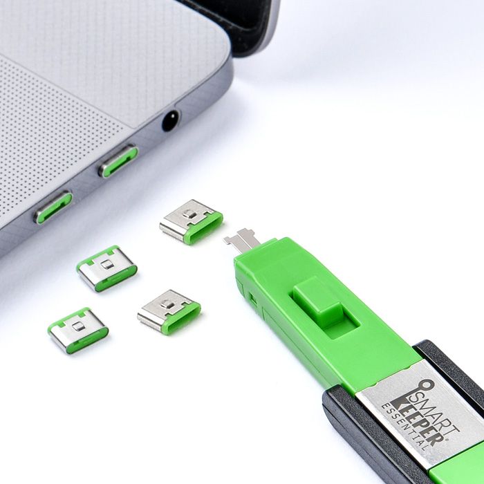 Smart Keeper Mini"USB-C Port" Blocker grün 4 Stk.+Key