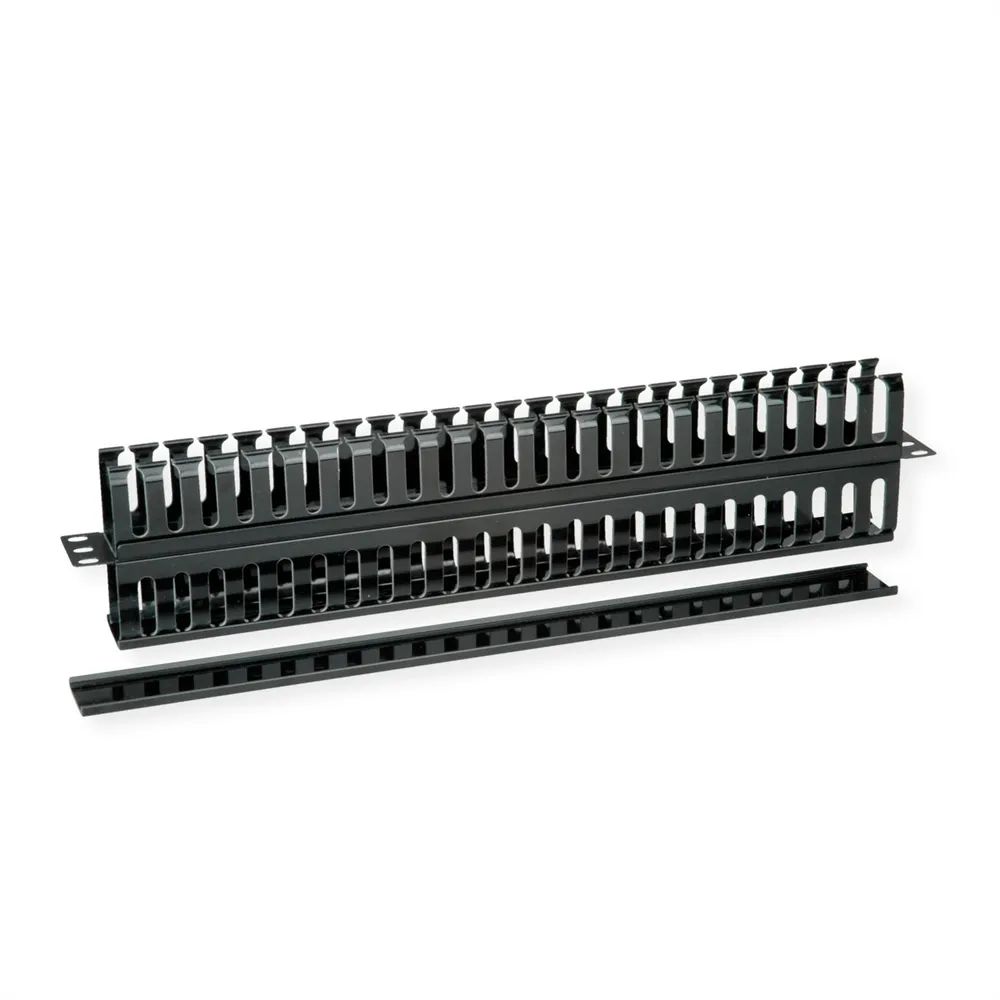 VALUE 19-Zoll-Frontplatte 1 HE, beidseitig mit Kabelkanal, schwarz