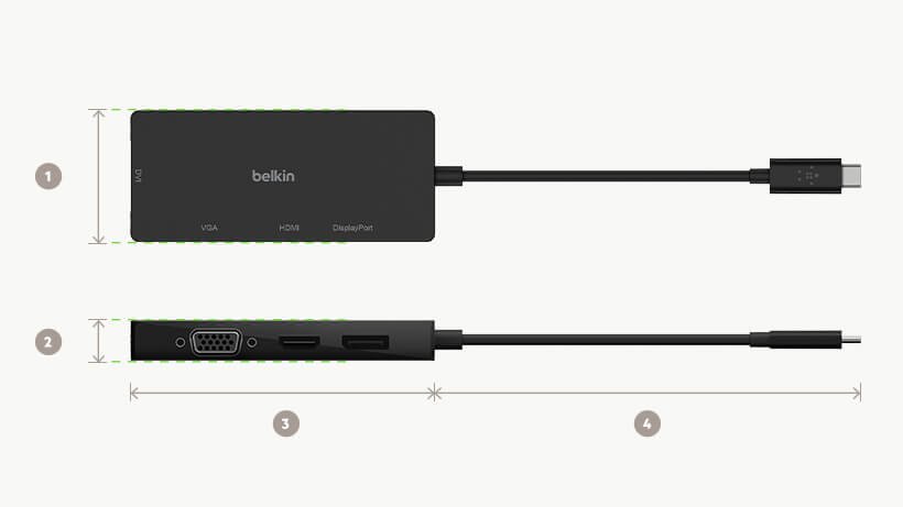 Belkin Videoadapter - 24 pin USB-C männlich zu HD-15 (VGA)