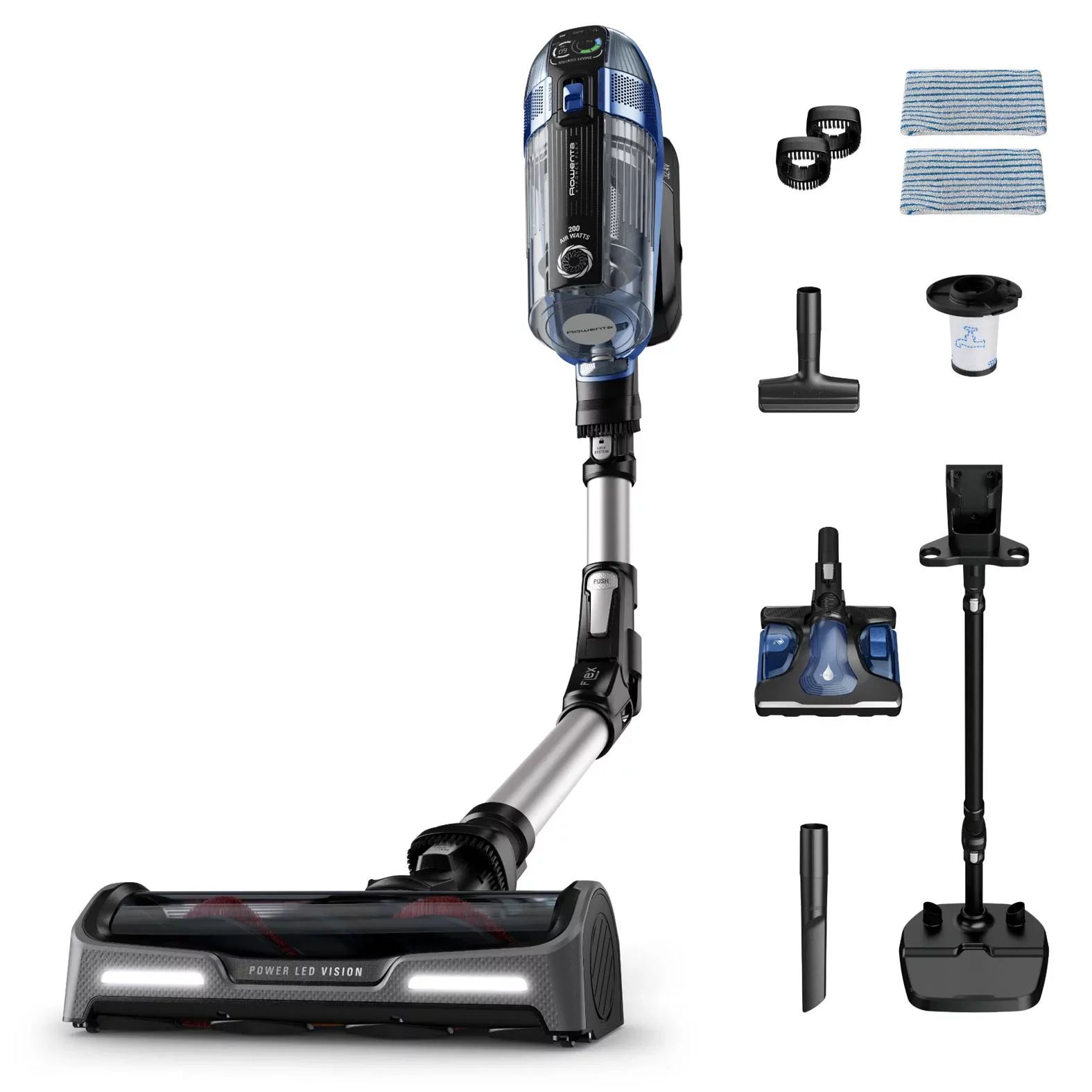 Rowenta RH99C3 Akku-Staubsauger X-Force Flex 14.60 Aqua Docking - Blau/Aluminium
