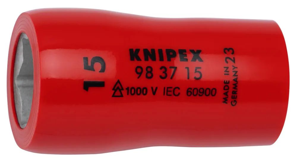 KNIPEX Steckschlüsseleinsatz für Sechskantschrauben mit Innenvierkant 3/8" 47 mm