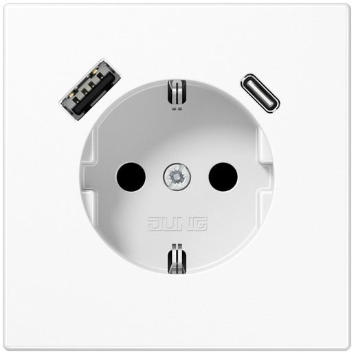 Jung SCHUKOSTECKDOSE MIT USB TYP AC / JUNG LS1520-15CAWW