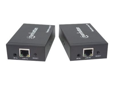 Manhattan 1080p HDMI over IP Extender Kit, Extends 1080p Signal up to 120m with a Network Switch and Single Ethernet Cable, IR Support, Black, Three Year Warranty, Box