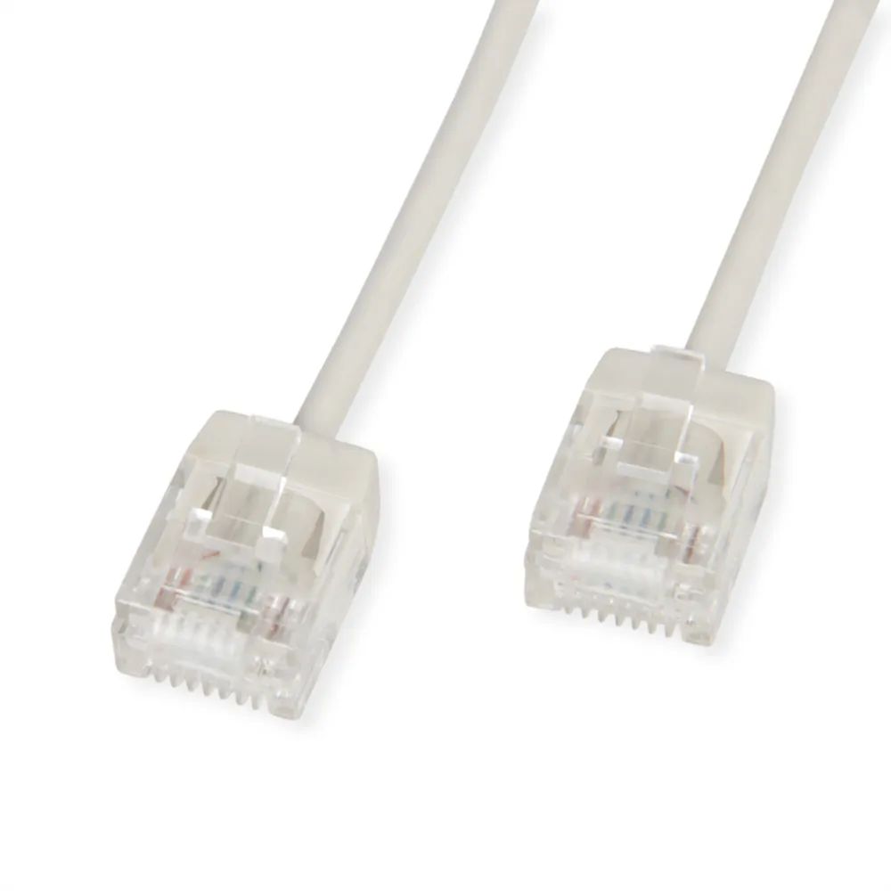 ROLINE UTP DataCenter Patchkabel Cat.6A (Class EA), LSOH, slim, extra kurzer Stecker, grau, 1,5 m