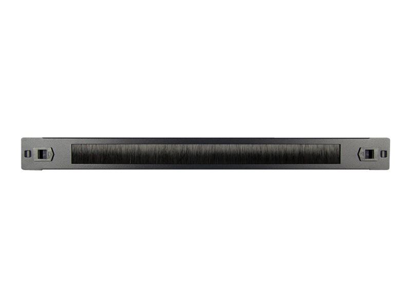 Inter-Tech Kabeldurchführungsplatte mit Bürsteneinsatz - Rack montierbar - Schwarz, RAL 9005 - 1U - 48.3 cm (19")