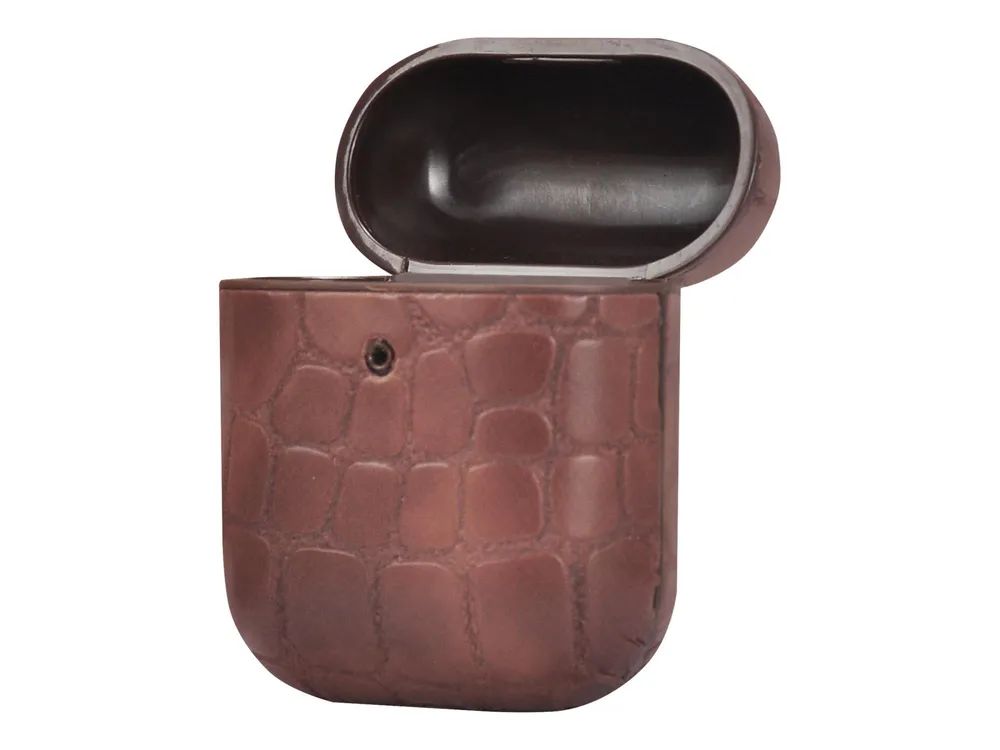 TerraTec Air Box - Tasche für Kopfhöhrer - Polycarbonat - Stone Brown - für Apple AirPods (1. Generation, 2. Generation)