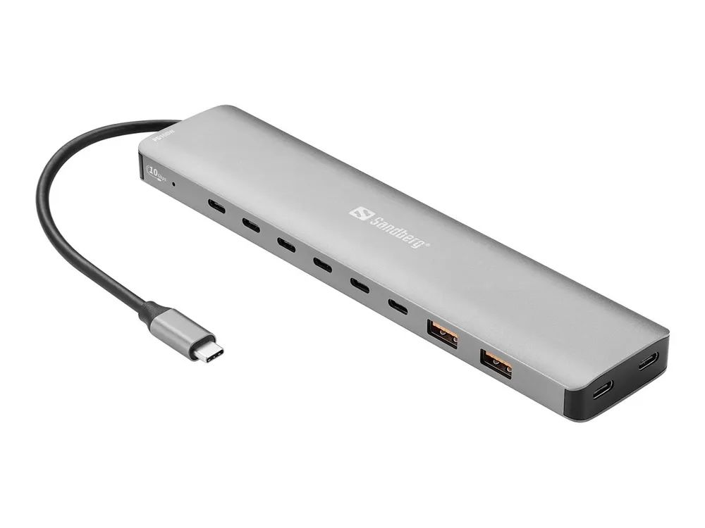 SANDBERG Hub - USB-C, 100W - 8 x USB-C 3.2