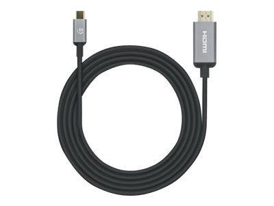 Manhattan USB-C to HDMI Cable, 4K@30Hz, 2m, Black, Male to Male, Three Year Warranty, Polybag - Adapterkabel - 24 pin USB-C männlich zu HDMI männlich - 2 m - Doppelisolierung - Schwarz - unterstützt 4K 60 Hz (3840 x 2160)