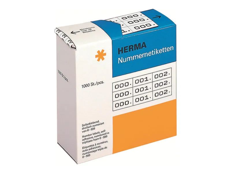 HERMA Schwarz, weiß - 10 x 22 mm 3000 Etikett(en) (1000 Bogen x 3)