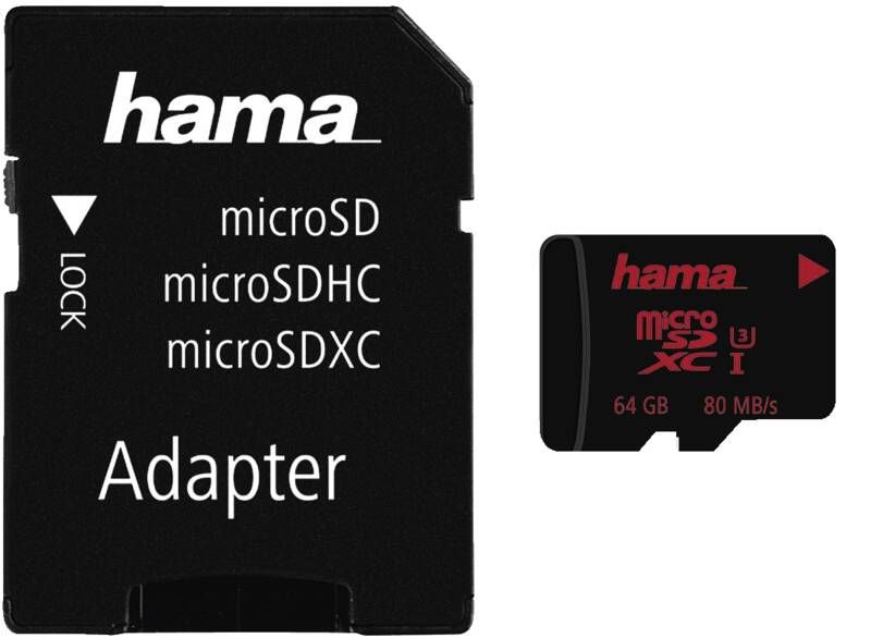 Hama 213115 mSDXC 64GB U3 80MB/s +A/F_MINI_HSL
