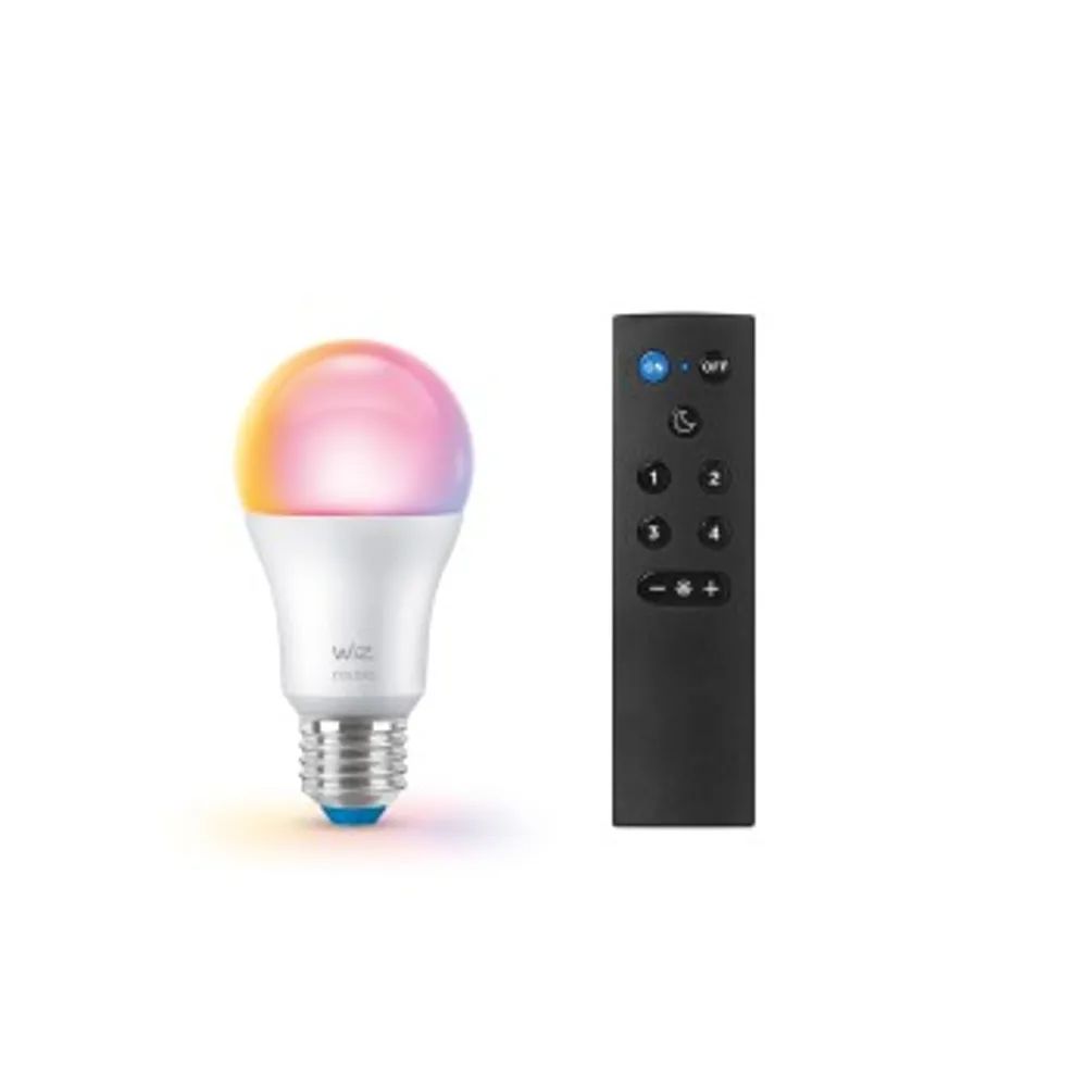 WiZ Smarte Glühbirne "White & Color", 60W, E27, A60, dimmbar, mit Fernbedienung