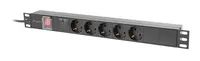 Lanberg 19" PDU-Steckdosenleiste 1U 5xSchuko 16A sw - Zubehör Stromversorgung - 2 m